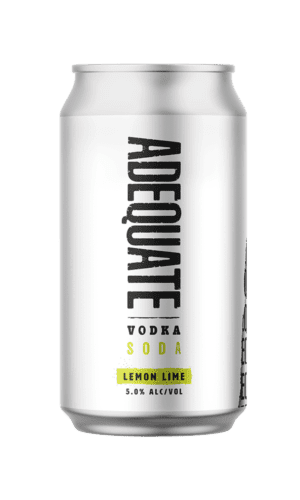 Adequate Vodka Soda- Lemon Lime - Case, 24 x 355ml Cans, 4 x 6 Pack